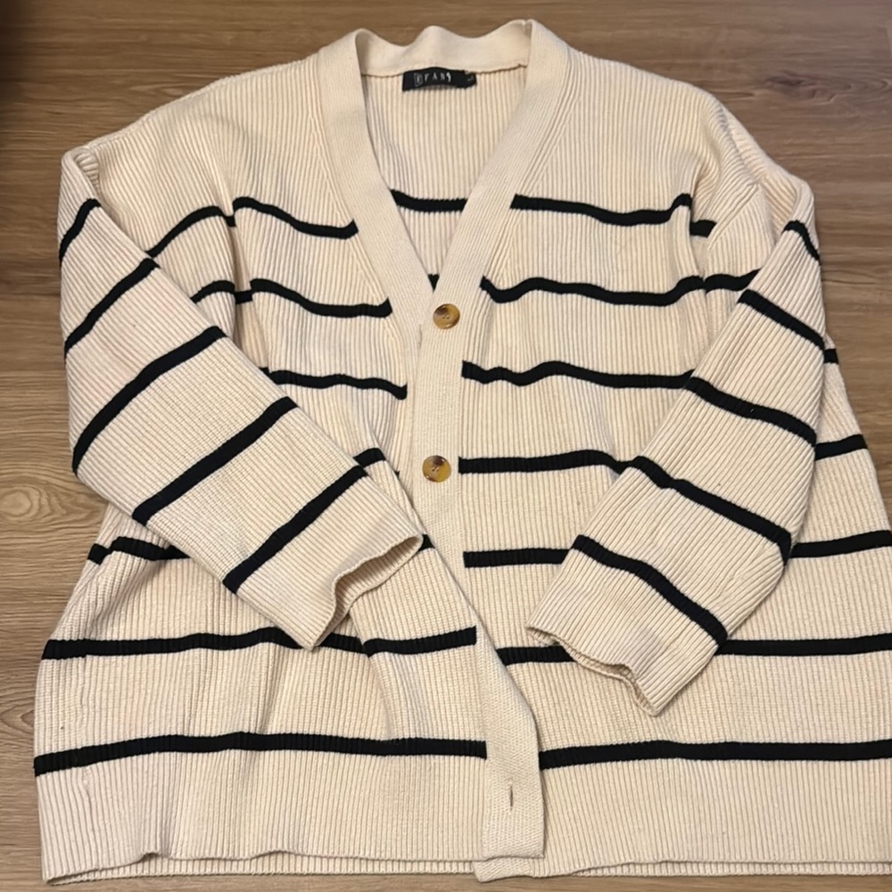 Women’s Cream and Black Striped Sweater